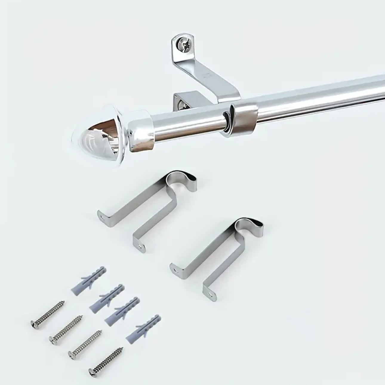 Zenora Adjustable Metal Curtain Rod with Perforated Track