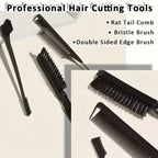 Zenora 5-Piece Deluxe Bristle Hair Brush & Comb Styling Set