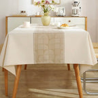 Zenora Minimalist Striped Beige Coffee Table Cover