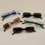 5 Sets Unisex Rimless Flat Frame Glasses