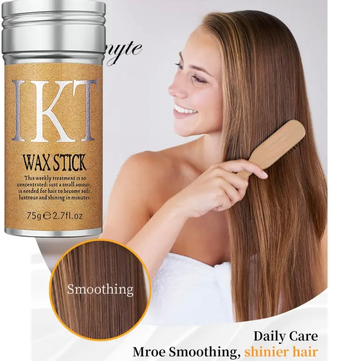 Zenora Slick Back Hair Brush & Wax Stick Set