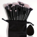 Zenora 18pcs Professional Makeup Brush Set with Velvet Bag and Beauty Spong