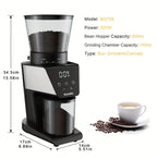 Zenora Biolomix 300W Electric Conical Burr Coffee Grinder