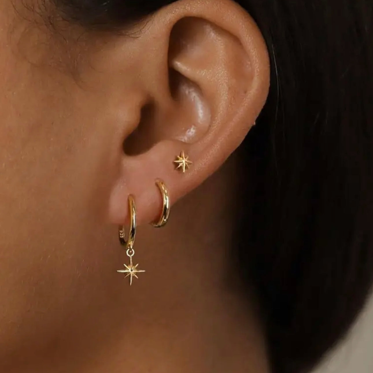 3-Piece Octagonal Star Earring Set