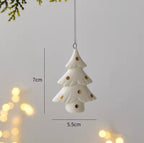 Zenora White Ceramic Christmas Tree Ornaments