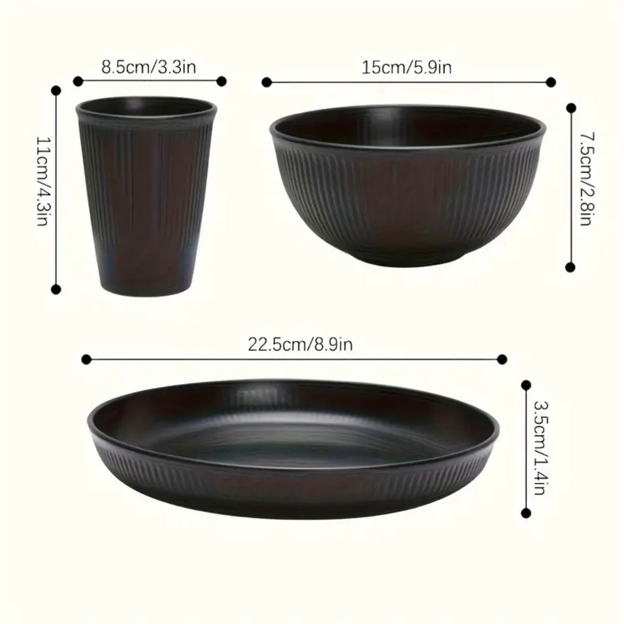 Zenora 18-Piece Durable Reusable Tableware Set