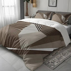 Zenora 2/3-Piece Retro Minimalist Brown Stripe Bedding Set