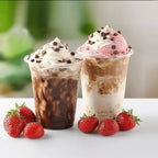 Zenora 400ml Clear Plastic Reusable Drinkware Set – 100 Straws, 50 Cups & 50 Flat Lids