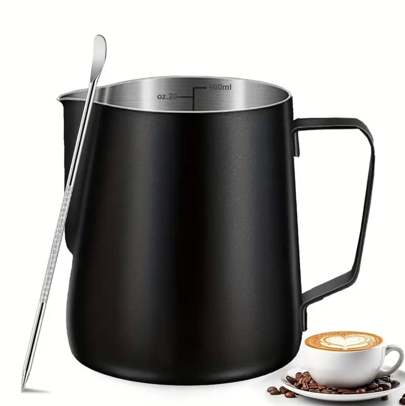 Zenora Stainless Steel Milk Frothing Pitcher Set