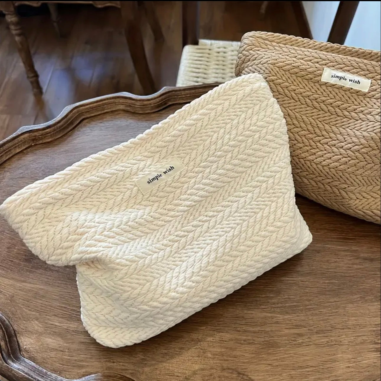 Zenora Woven Travel Makeup Pouch