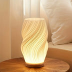 Zenora Retro Bedside Vase Lamp with Wooden Base