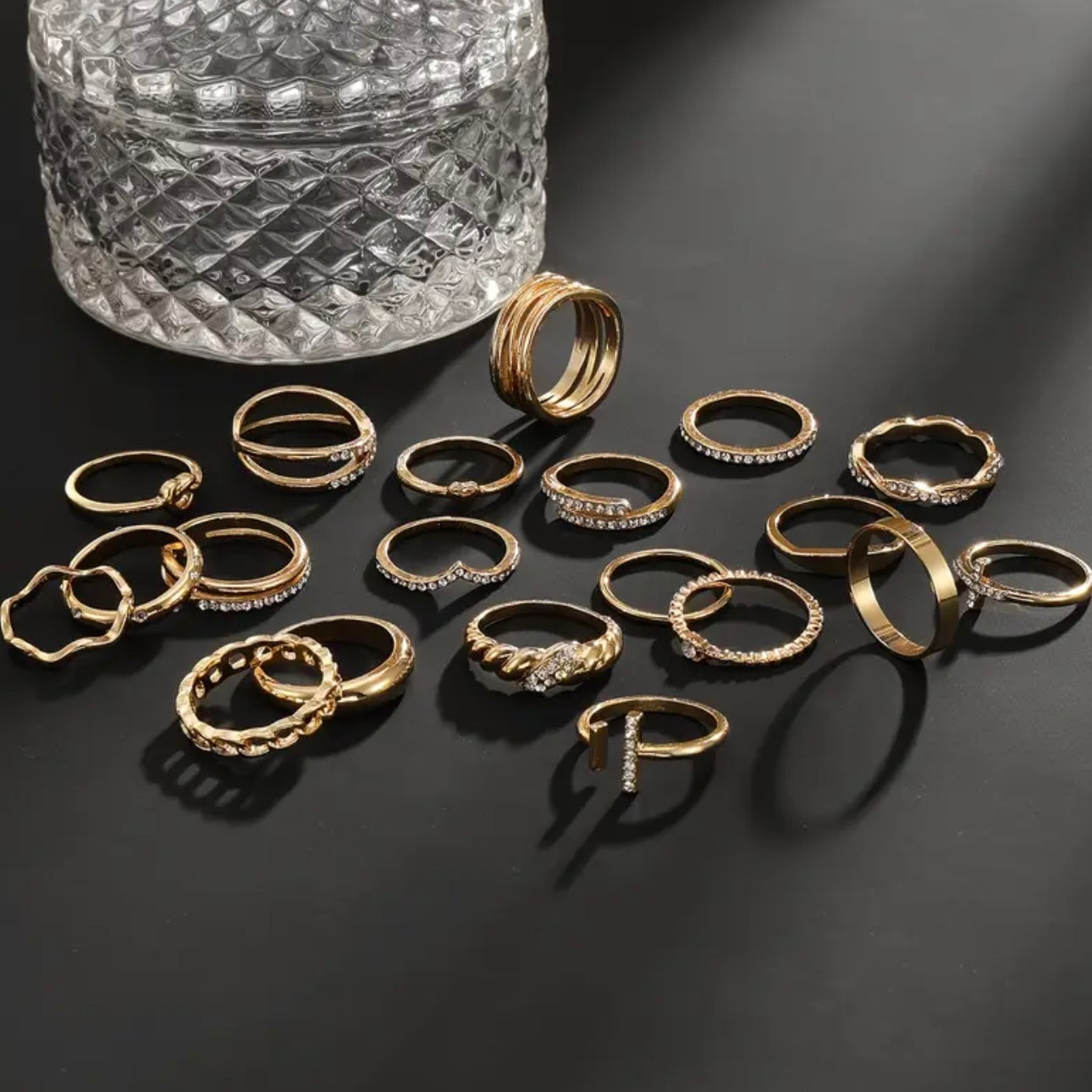 Luxe Amour 20-Piece Zirconia Stacking Ring Set