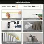 Zenora Adjustable Curtain Rod Bracket Set with Decorative Small Ball Finials