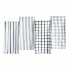 Zenora 4-Piece Black & White Striped Kitchen Towel Set