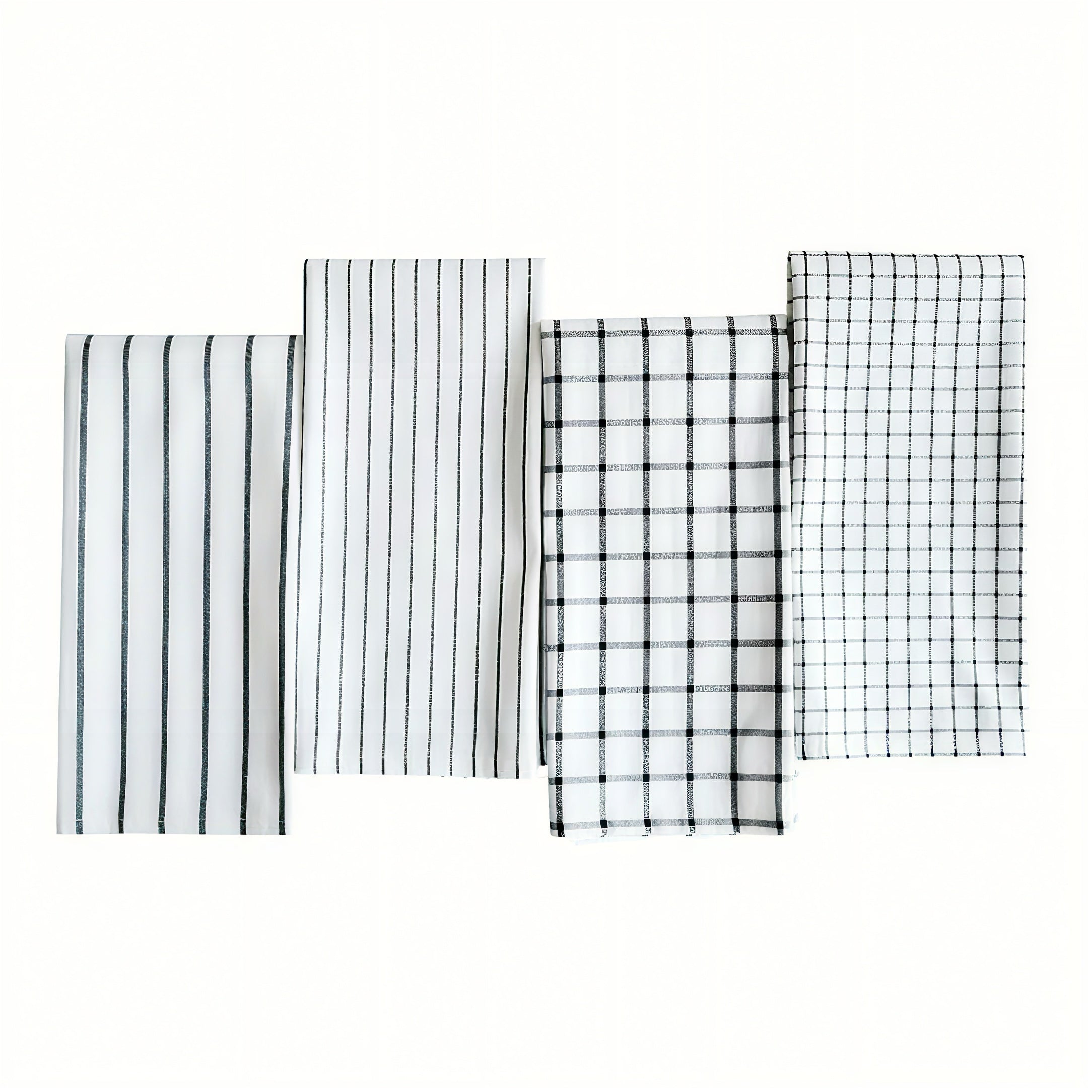 Zenora 4-Piece Black & White Striped Kitchen Towel Set