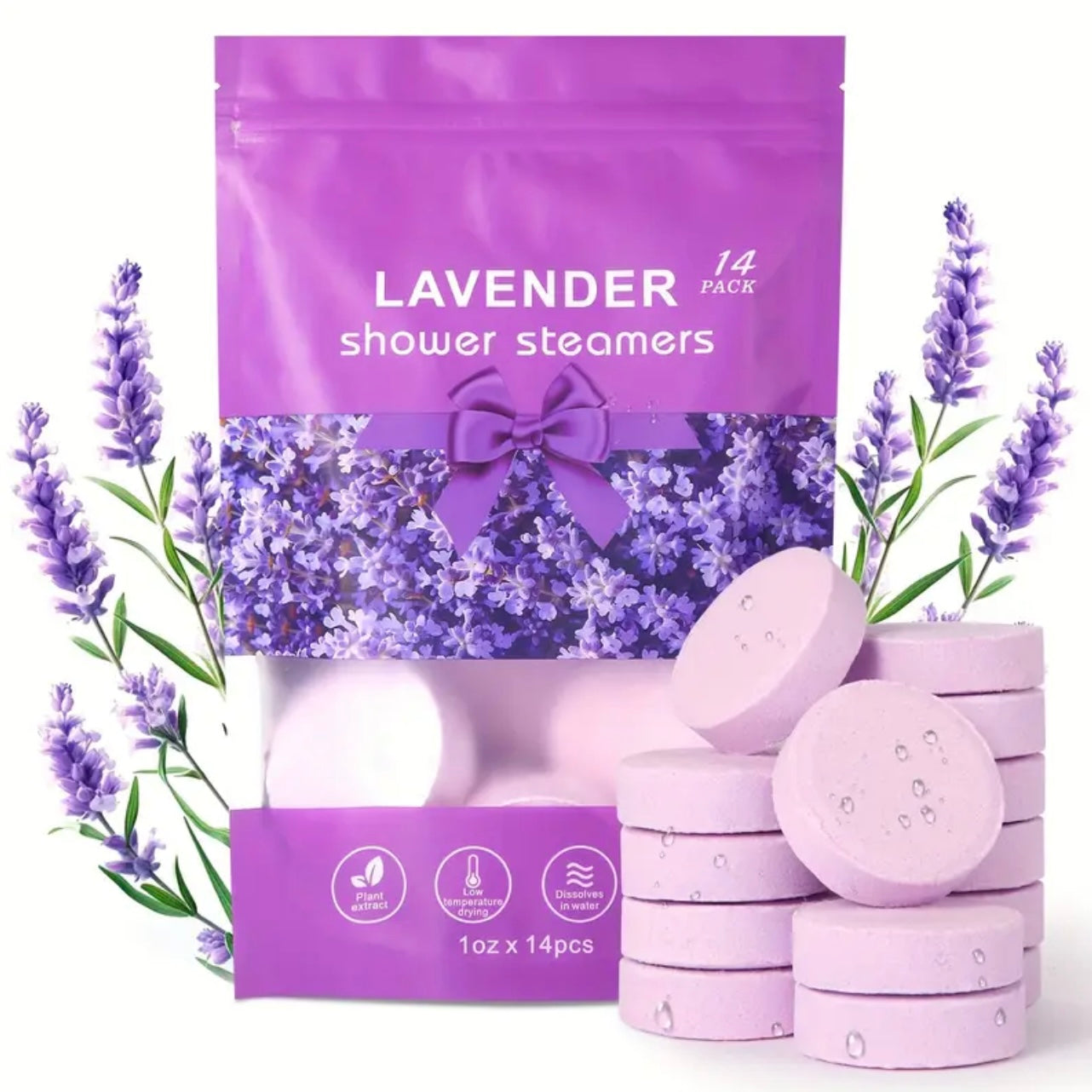 Zenora 14-Pack Lavender Shower Bomb Gift Set