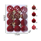 Zenora 6/12pcs Velvet Flocked Christmas Ball Hanging Ornaments