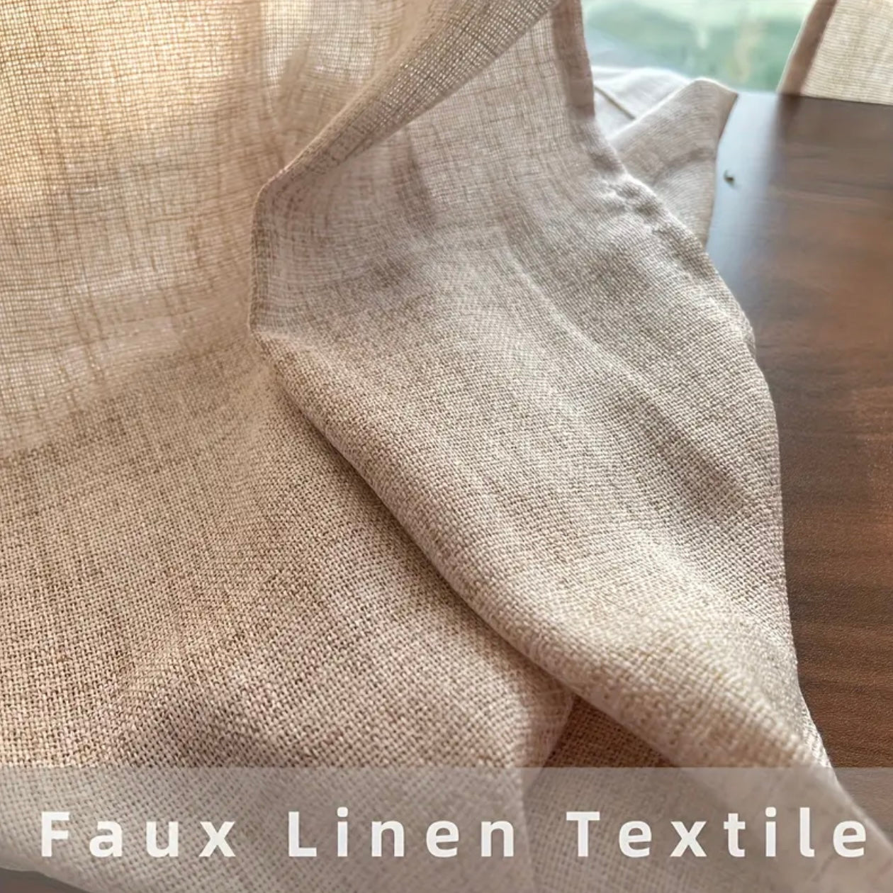 Zenora Faux Natural Linen Curtain