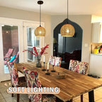 Zenora 3-Pack Natural Wicker Boho Pendant Light Set