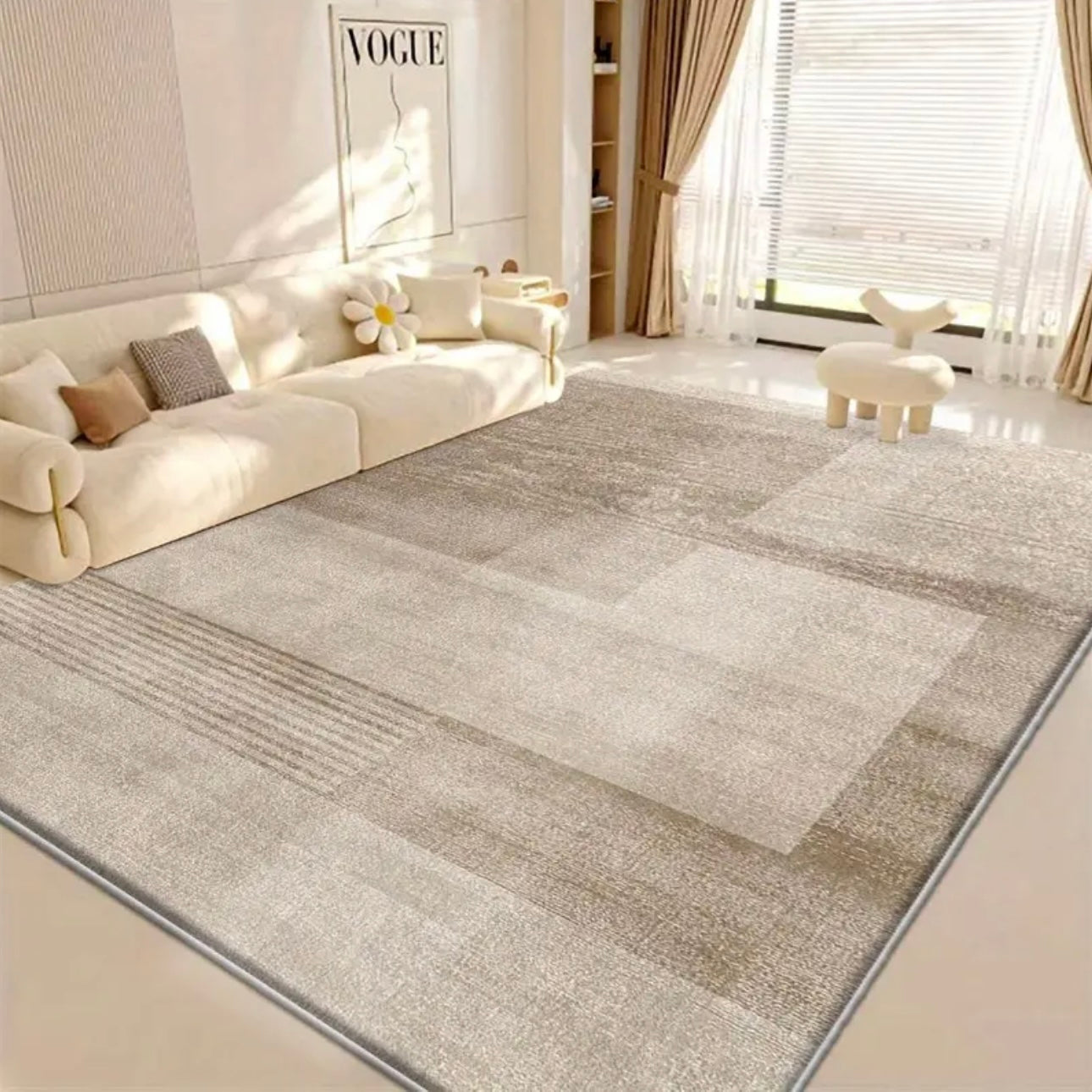 Zenora Velvet Floral Washable Modern Mat