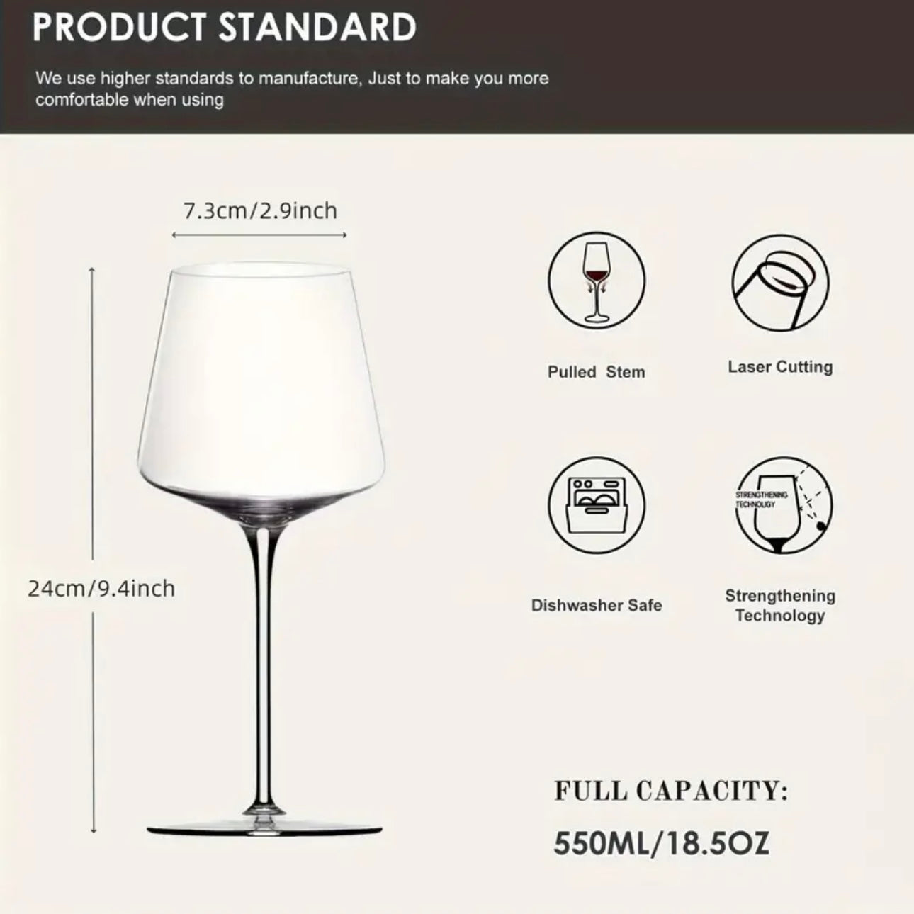 Zenora Large Burgundy Wine Glasses