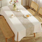 Zenora Minimalist Striped Beige Coffee Table Cover