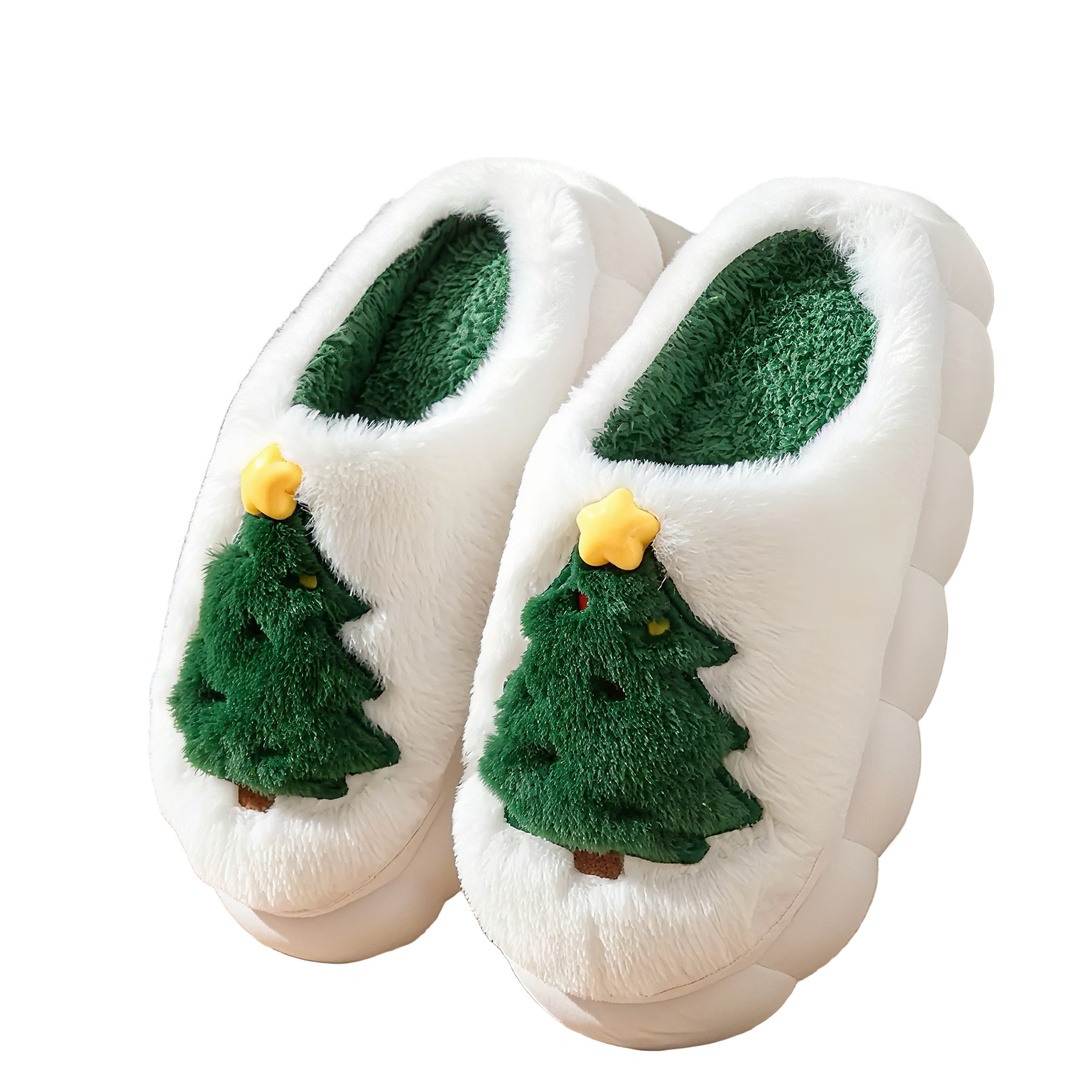 Zenora Men’s Cozy Christmas Tree Plush Slippers