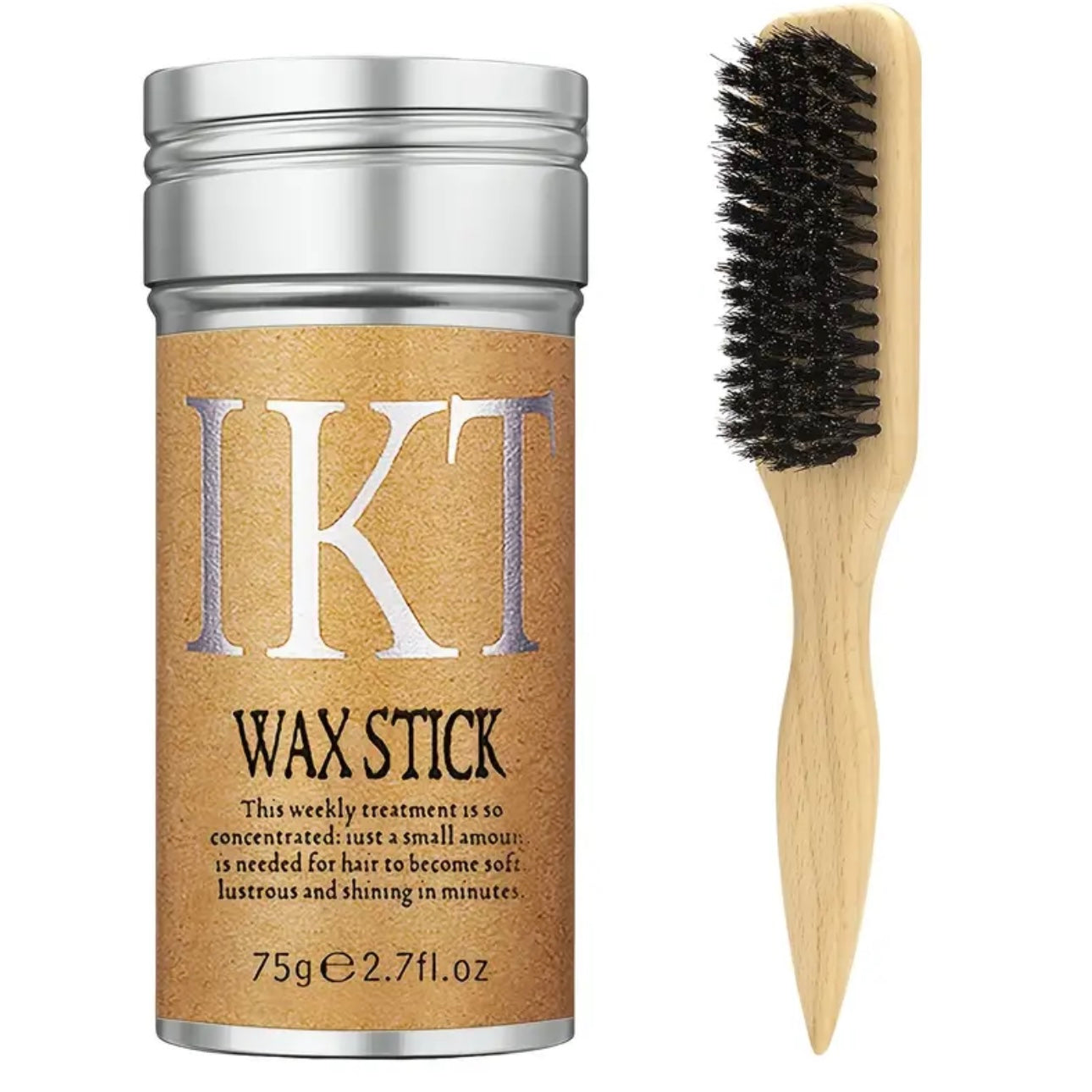 Zenora Slick Back Hair Brush & Wax Stick Set