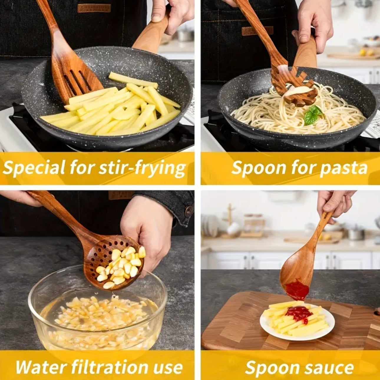Zenora 9-Piece Wooden Cooking Utensil Set
