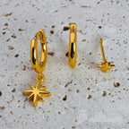3-Piece Octagonal Star Earring Set