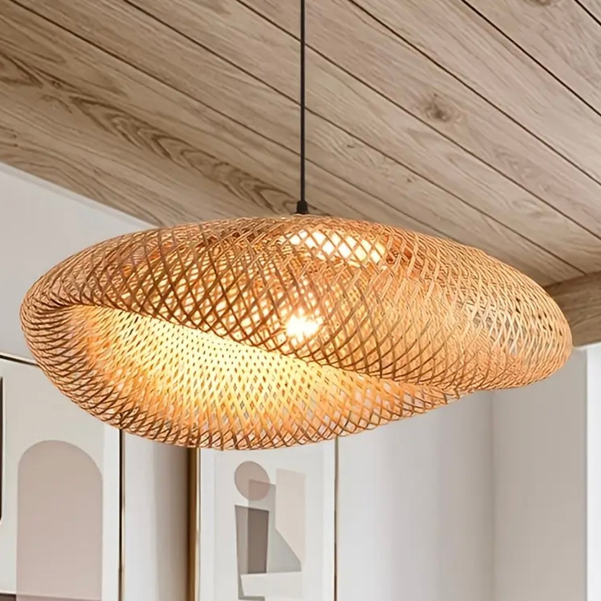 Zenora Rustic Vintage Woven Chandelier