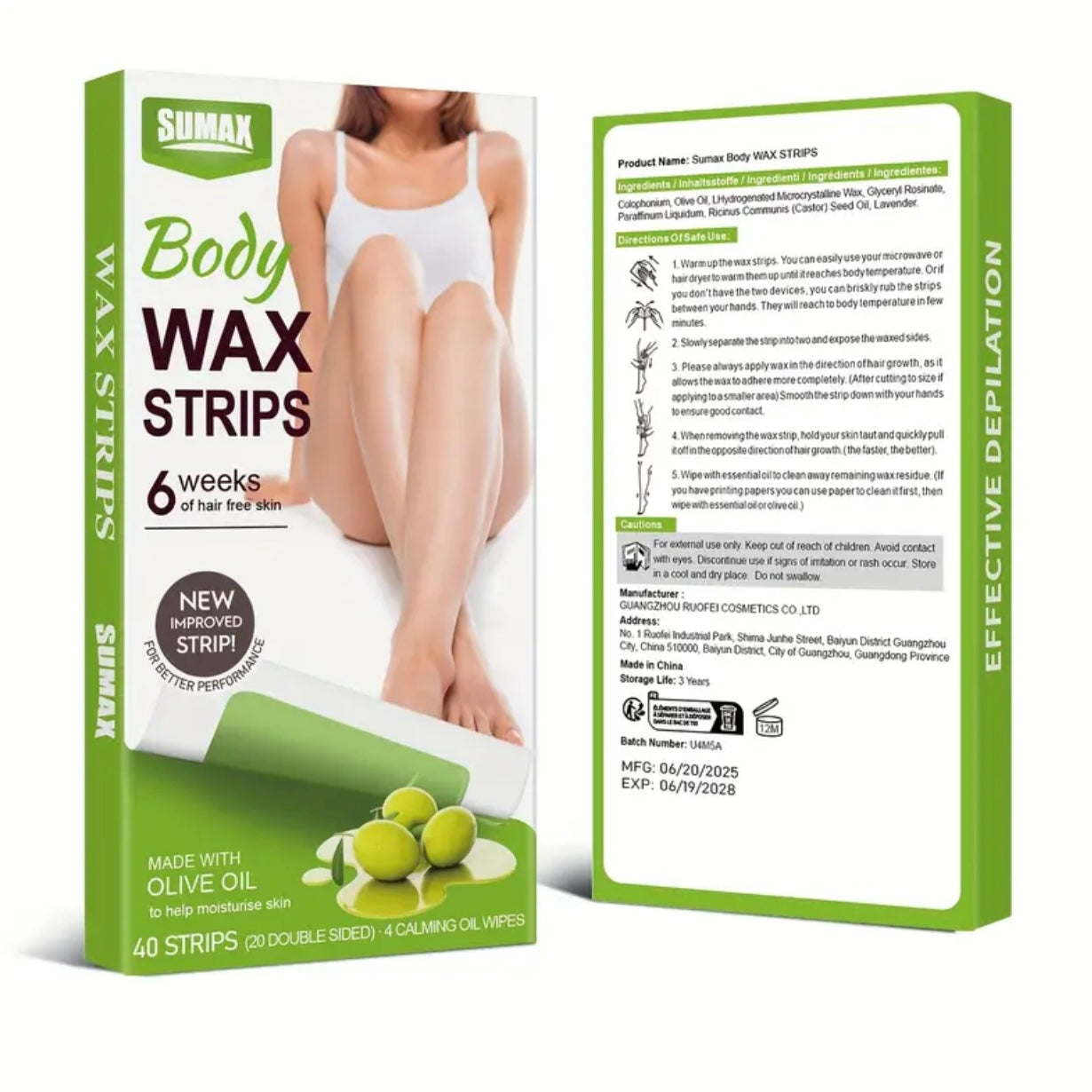 Zenora Olive Oil Wax Strip Hair Removal Set