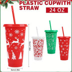 Zenora 5-Piece Reusable Christmas Coffee Cup Set with Lids