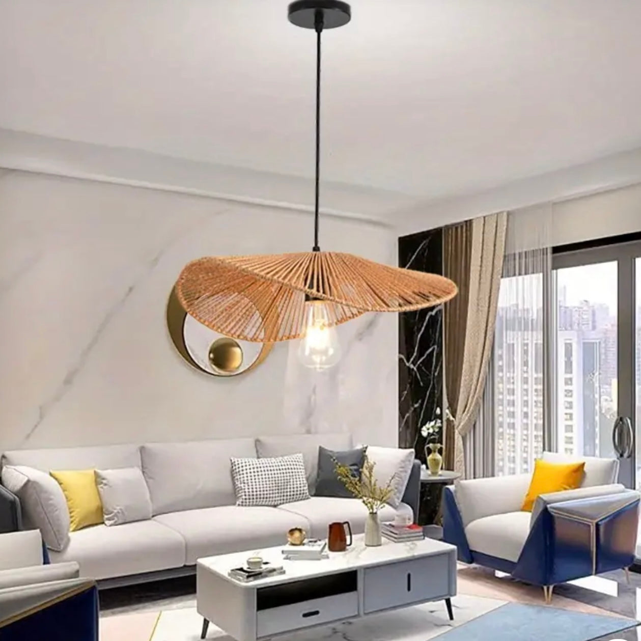 Zenora Rustic Vintage Woven Chandelier