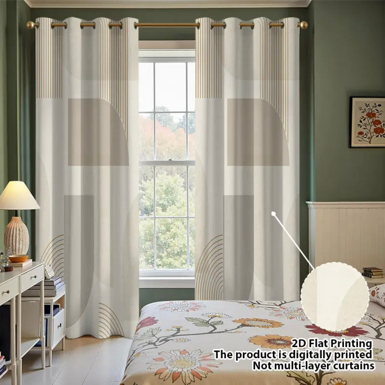 Zenora 2-Piece Modern Geometric Blackout Curtains