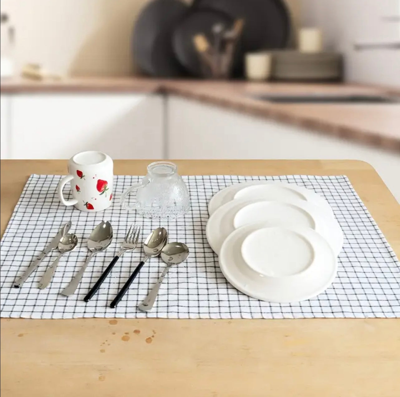 Zenora 4-Piece Black & White Striped Kitchen Towel Set