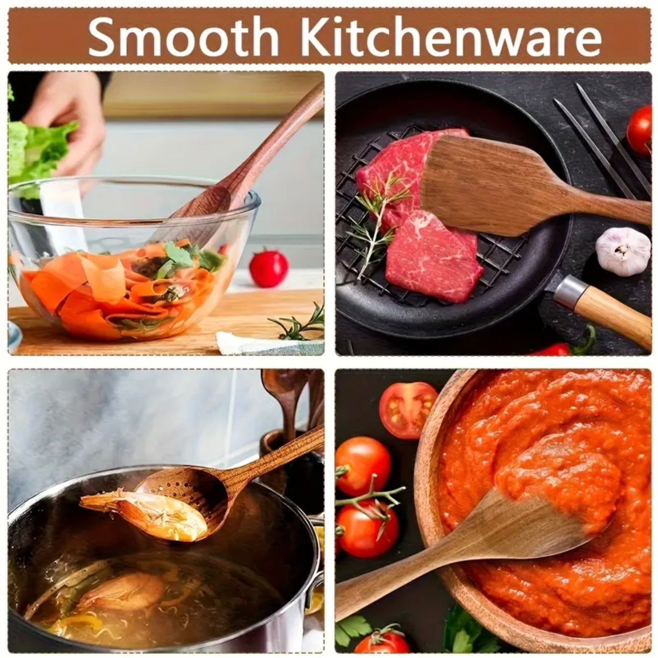 Zenora 9-Piece Wooden Cooking Utensil Set