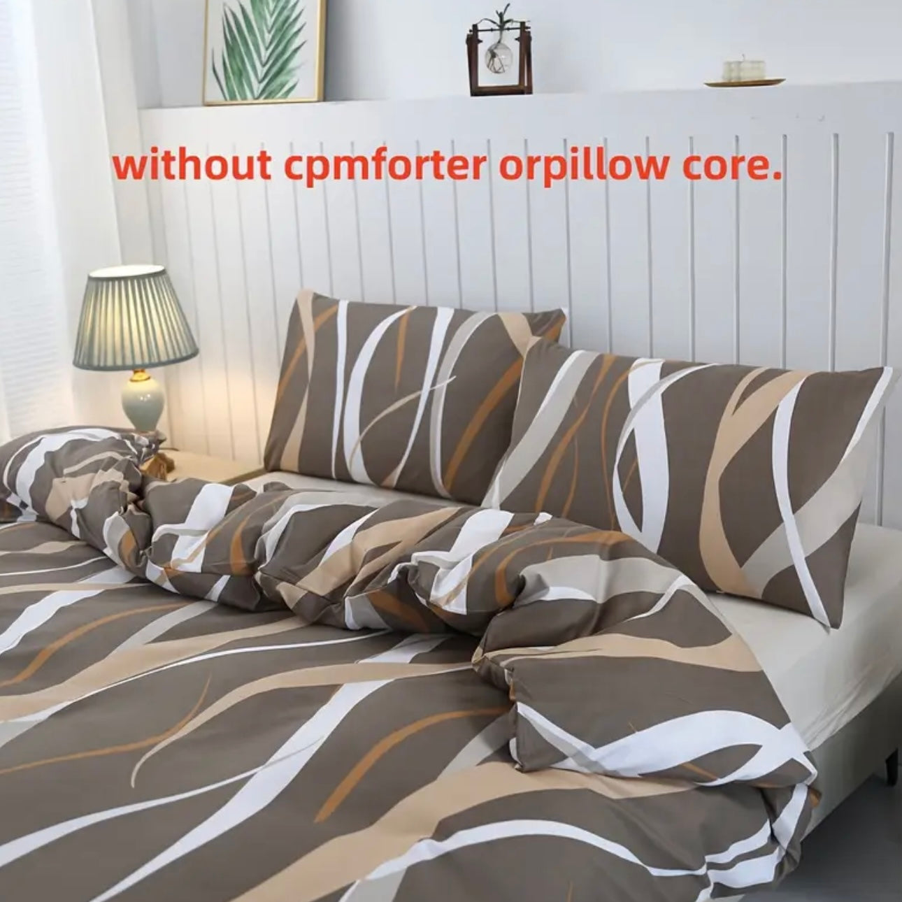 Zenora 3-Piece Brushed Print Striped Polyester Duvet Cover Set