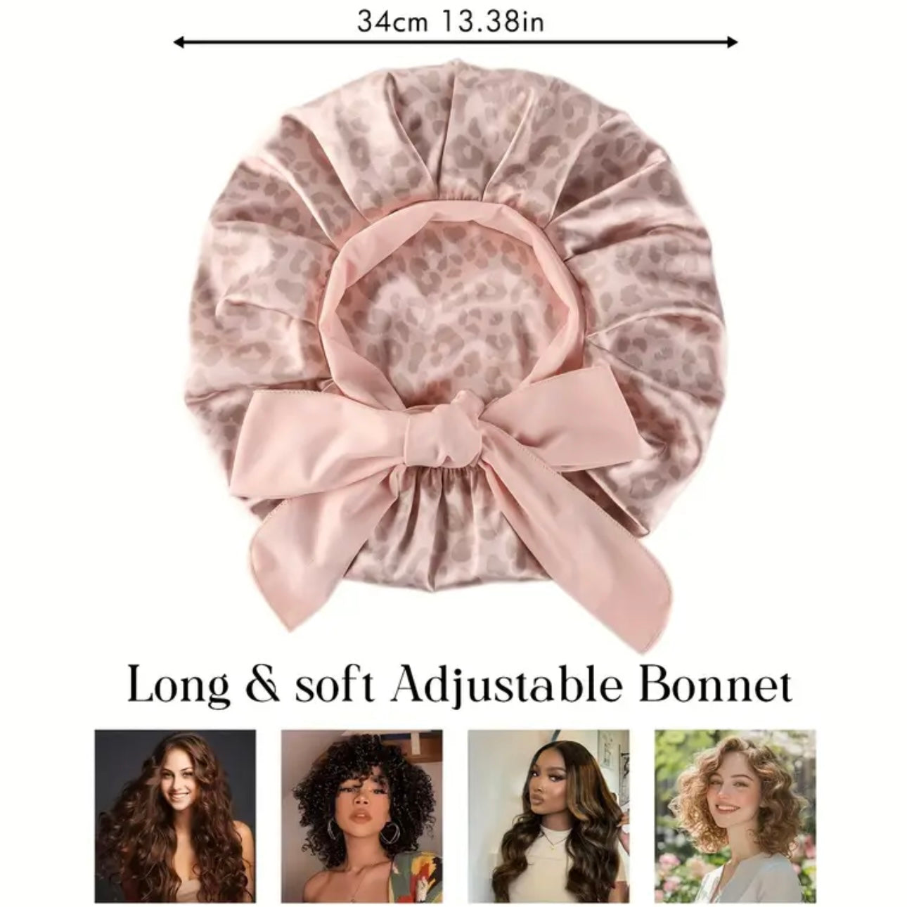 Zenora Ellitina Leopard Print Satin Sleep Cap