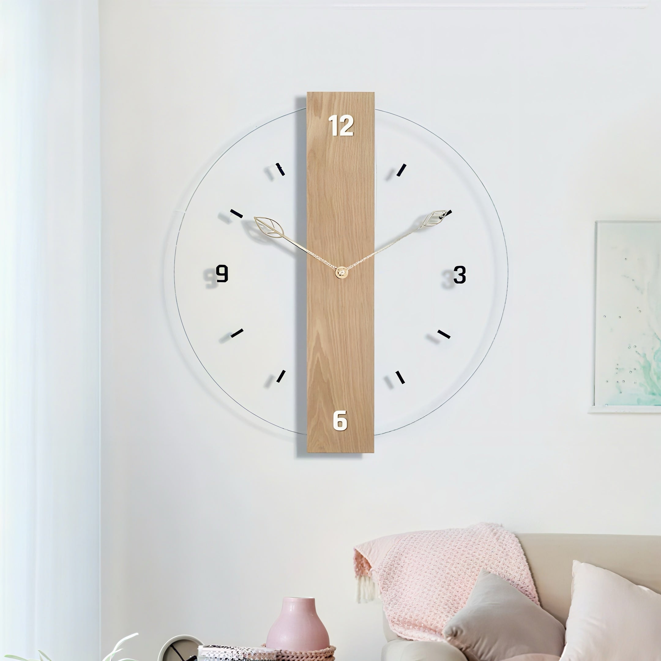 Zenora Glowtick Modern Minimalist Wall Cloc