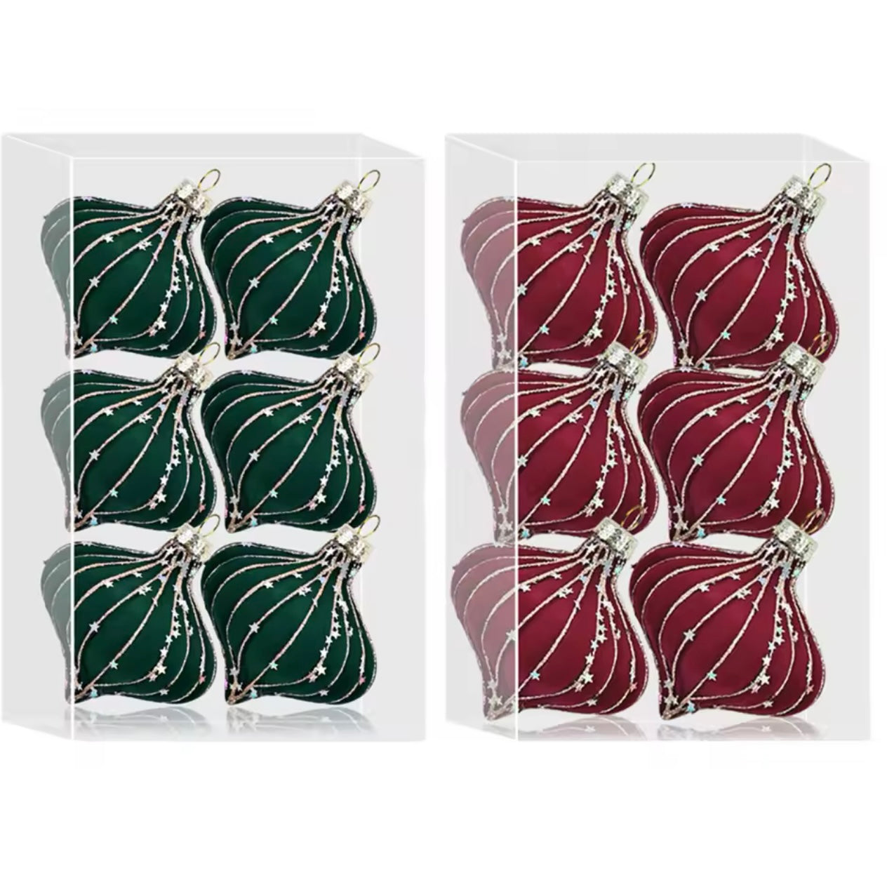 Zenora 6pcs Velvet Flocked Christmas Ball Hanging Ornaments