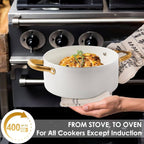 Zenora Aurelia Jewel 7-Piece Non-Stick Cookware Set with Gold Handles