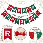 Zenora Festive Red Felt Merry Christmas Banner