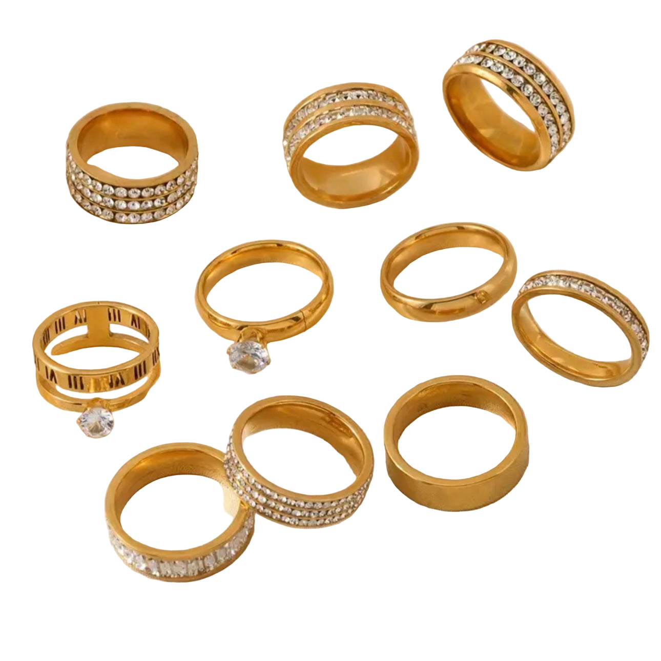 Luxe Radiance 10-Piece Women’s Ring Set