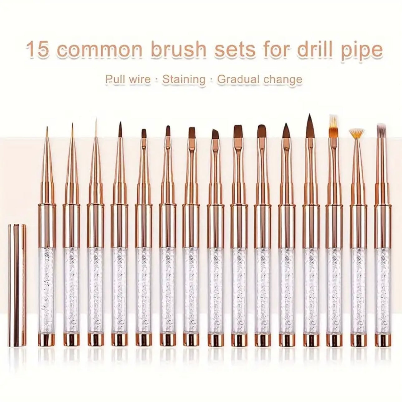 Zenora 15-Piece Professional Nail Art Brush Set