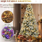 Zenora 6FT Pre-Lit Snow Flocked Christmas Tree