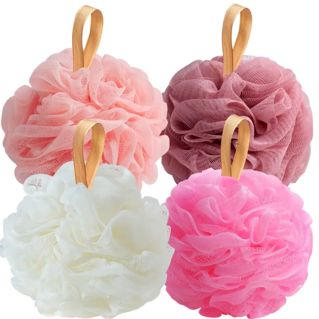 Zenora 4pcs Soft Exfoliating Bath Sponge Set