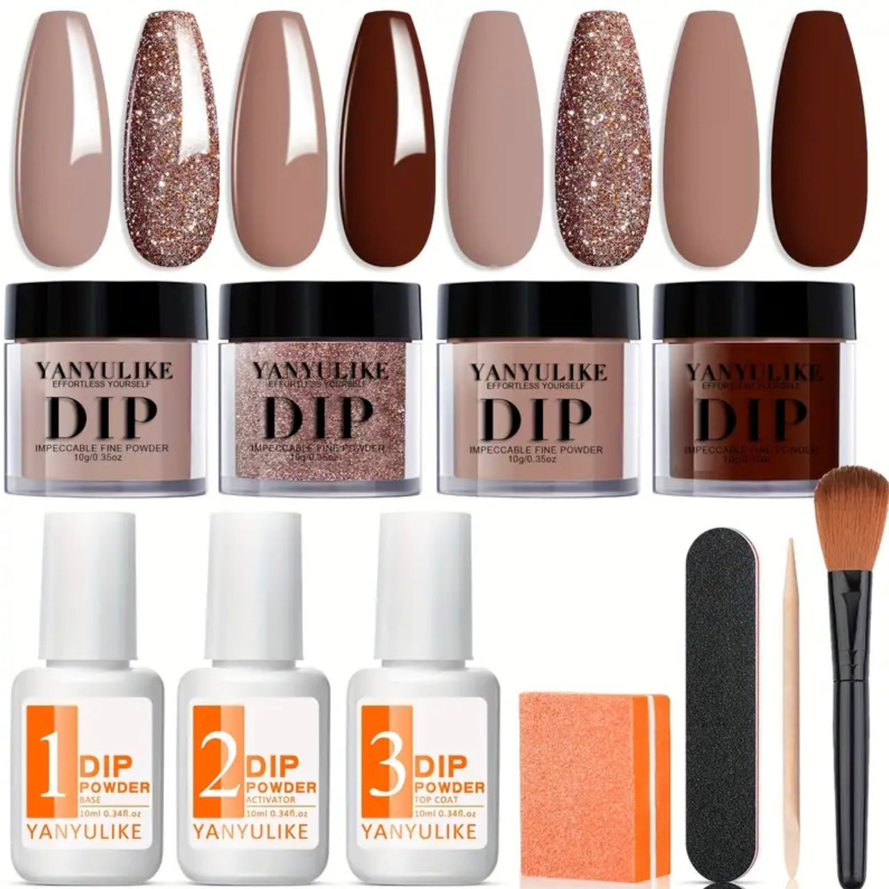 Zenora 4-Color Dip Powder Nail Kit