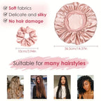 ELLITINA 2-Piece Satin Sleep Bonnet & Matching Scrunchie Set