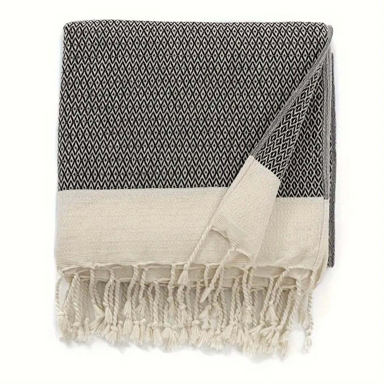 Zenora 1pc Turkish Diamond Grid Blanket